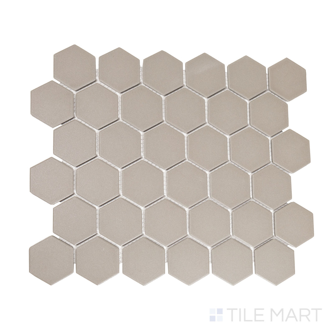 Solids 2X2 Hexagon Porcelain Mosaic 12X12 Gray Matte