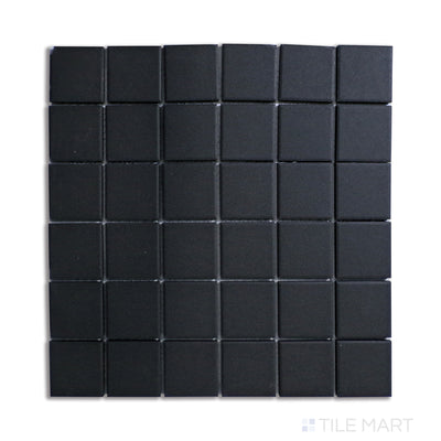 Solids 2X2 Square Porcelain Mosaic 12X12 Black Matte