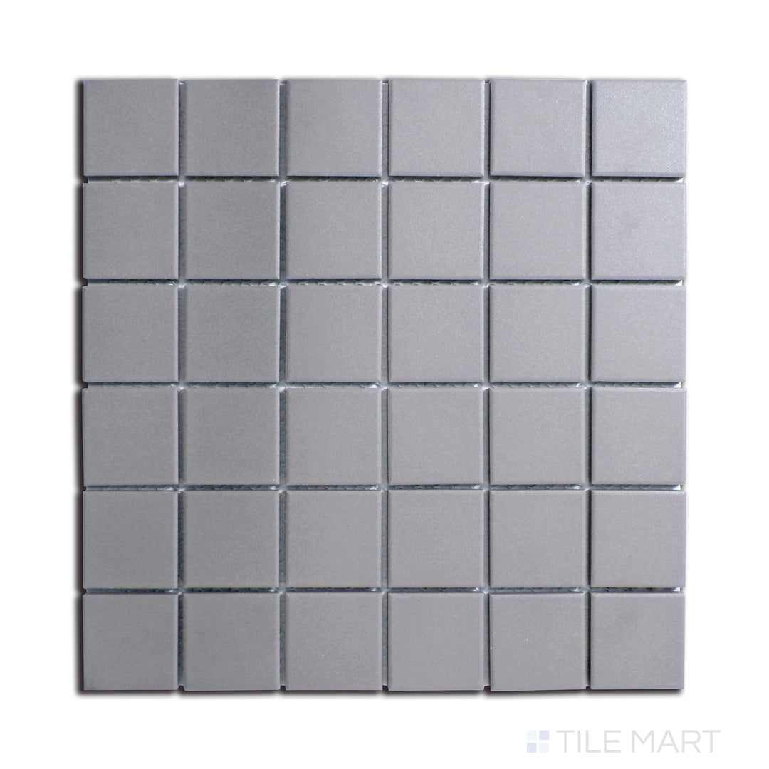 Solids 2X2 Square Porcelain Mosaic 12X12 Gray Matte