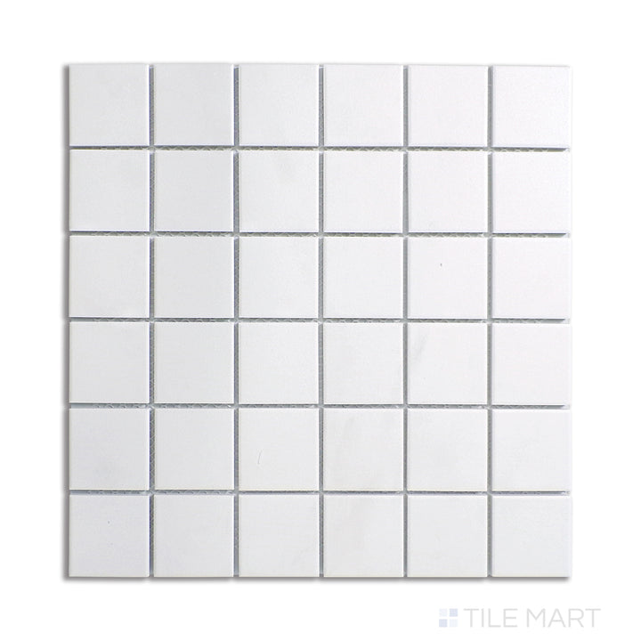 Solids 2X2 Square Porcelain Mosaic 12X12 White Matte