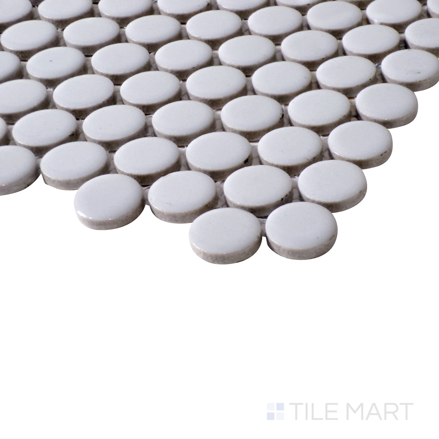Pure Penny Round Porcelain Mosaic 12X12 Grey Glossy