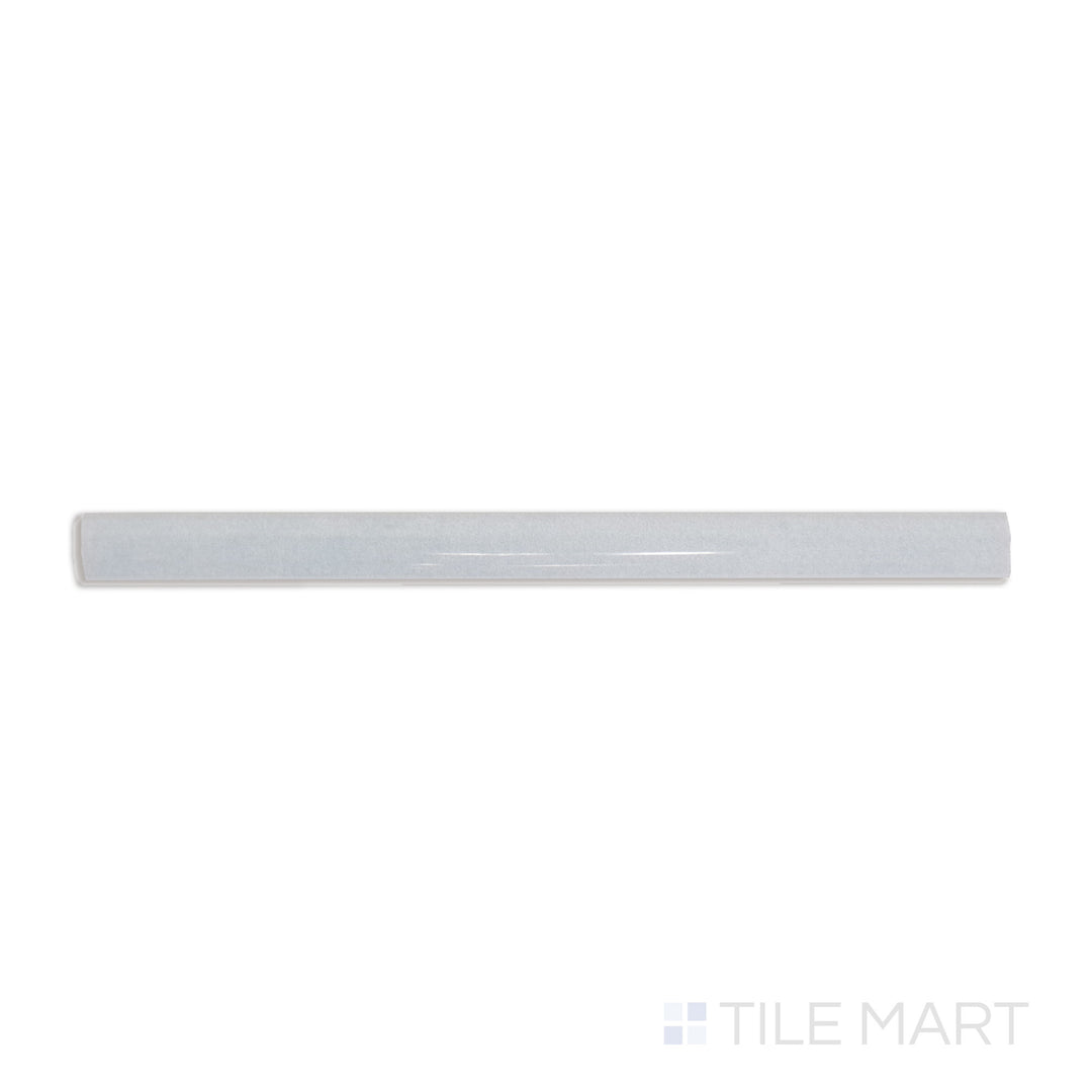 Flat-lay image of Safi Grey 0.41x6 glossy ceramic pencil tile, an elegant border accent with a smooth, refined sheen.