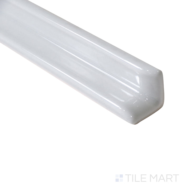 Side profile emphasizes the smooth integration of Sanitary Cove Base Gray 1X6 Glossy Porcelain Inside Corner, designed for precise, clean transitions.