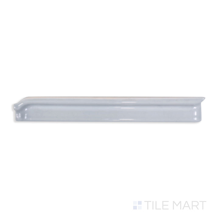 Aerial perspective of Sanitary Cove Base Gray 1x6 glossy porcelain inside corner, offering a smooth, professional tile transition.