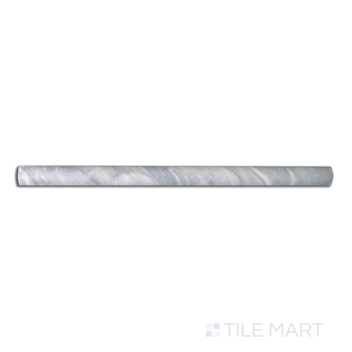 Top-down view of Sto-Re Bardiglio 0.75X12 Polished Marble Pencil, featuring a deep grey tone with elegant veining, perfect for refined trim detailing.