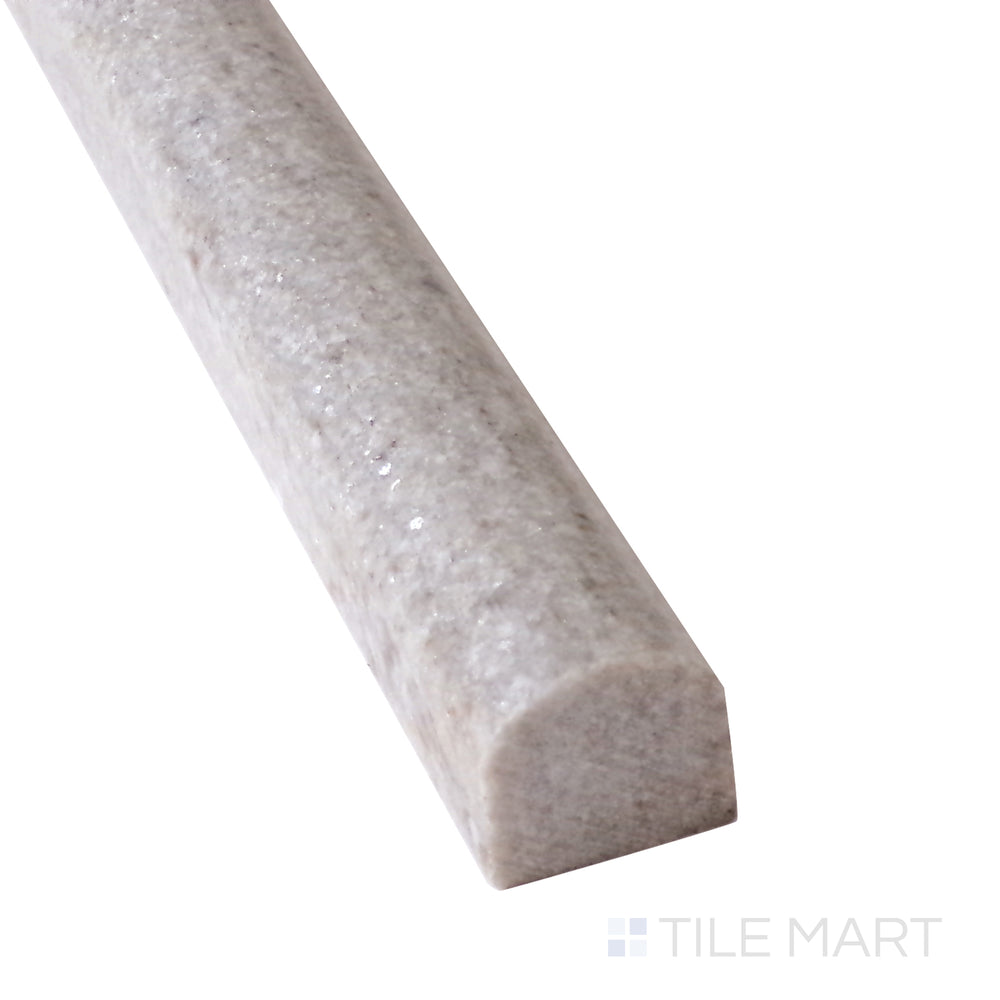 Side profile emphasizing the crisp, clean aesthetic of Sto-Re Ocean White 0.75X12 Polished Marble Pencil, perfect for modern elegance.