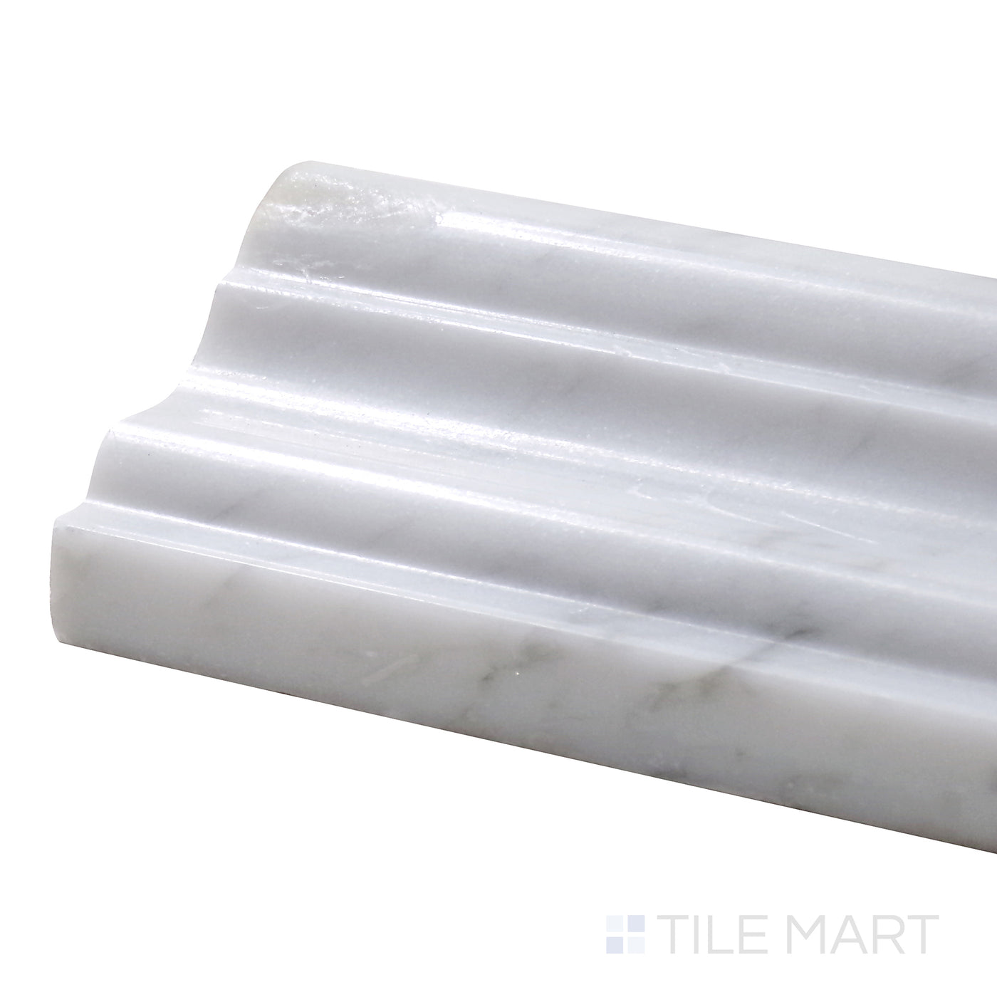 Sto-Re Chairrail Marble Trim 2.5X12 Carrara Polished