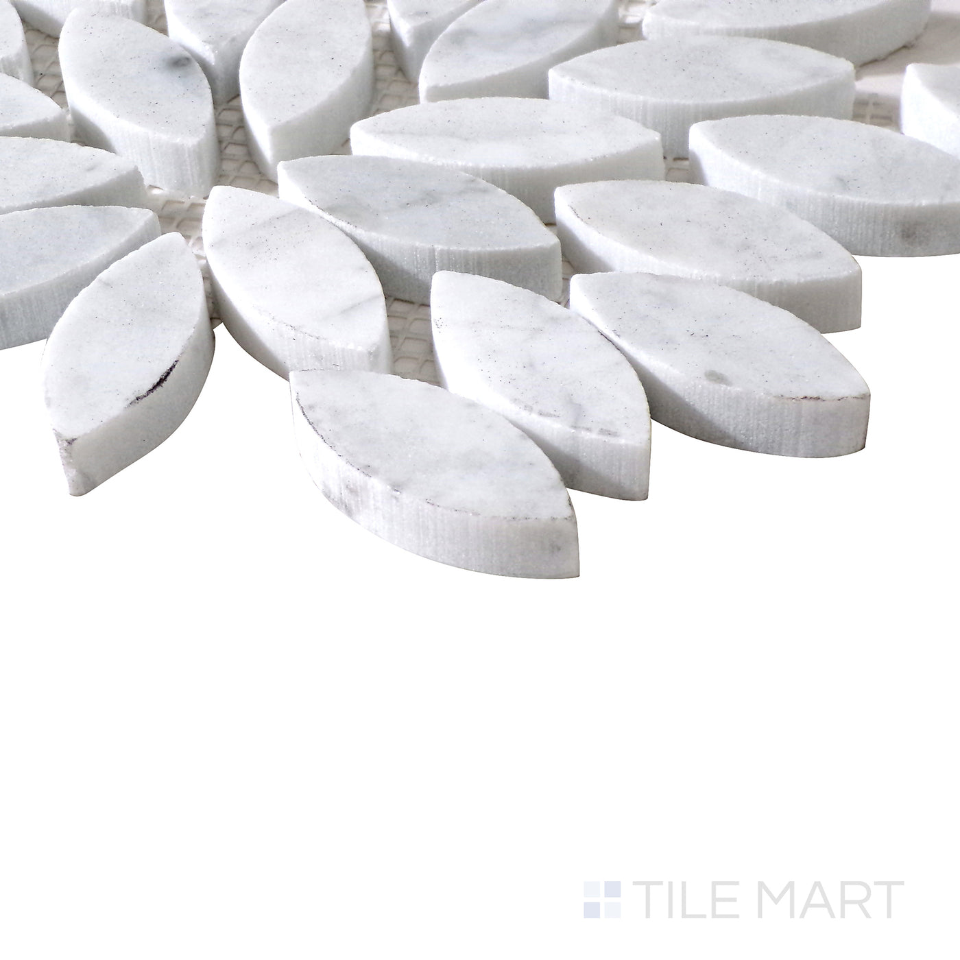 Sto-Re 3/4X1-4/5 Floral Marble Mosaic 10.5X12 Carrara Polished
