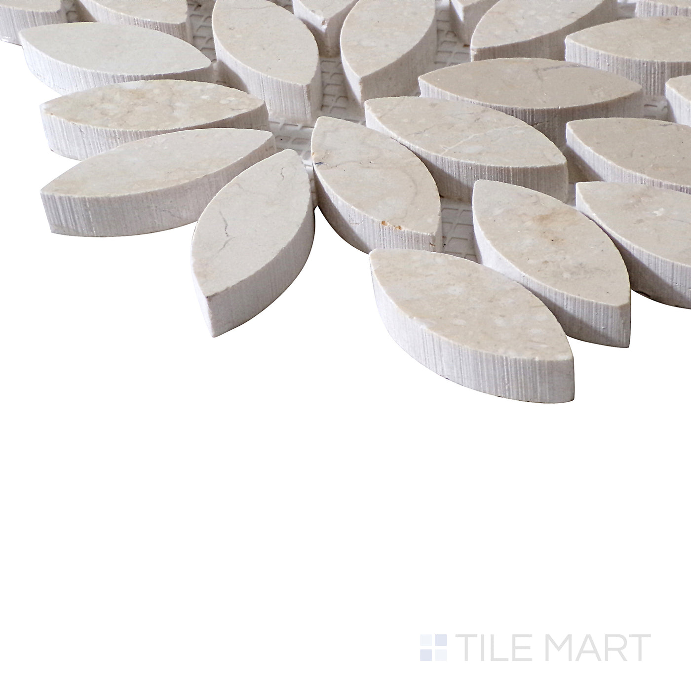 Sto-Re 3/4X1-4/5 Floral Marble Mosaic 10.5X12 Wooden Blue Polished