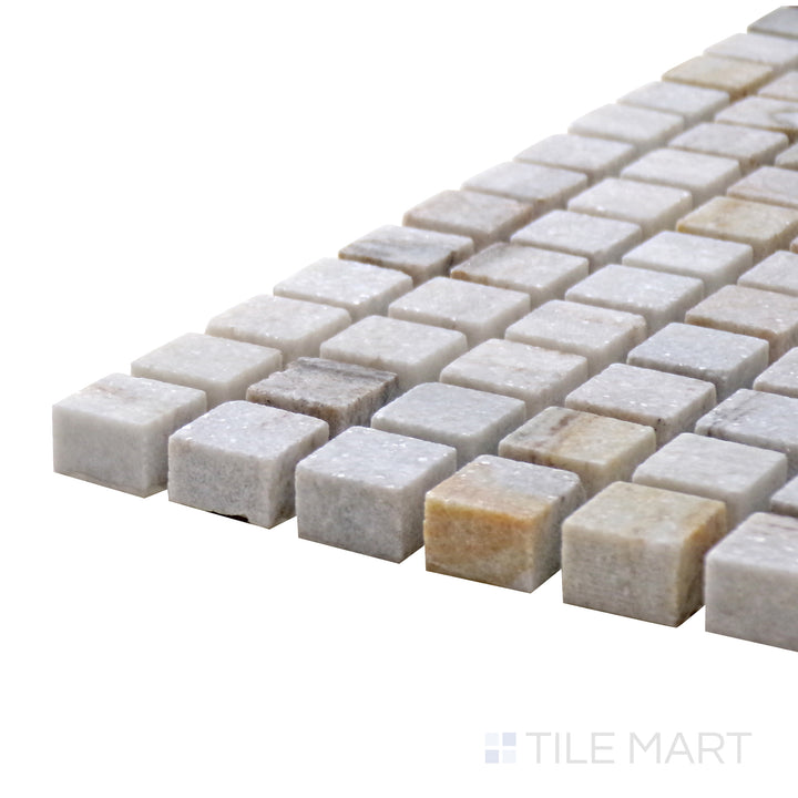 Sto-Re 5/8X5/8 Mini Square Marble Mosaic 12X12 Wooden Blue Polished