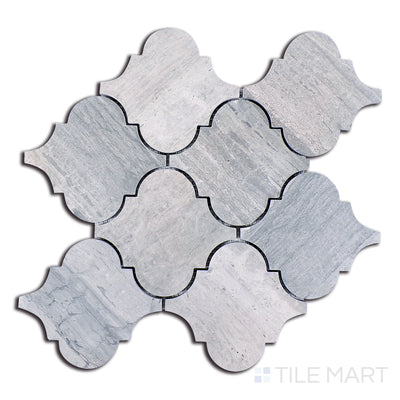 Sto-Re 5X4-1/2 Arabesque Marble Mosaic 10.5X10 Wooden Blue Polished