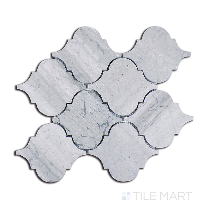 Sto-Re 6-1/4X5-1/4 Arabesque Marble Mosaic 12X12 Wooden Blue Polished
