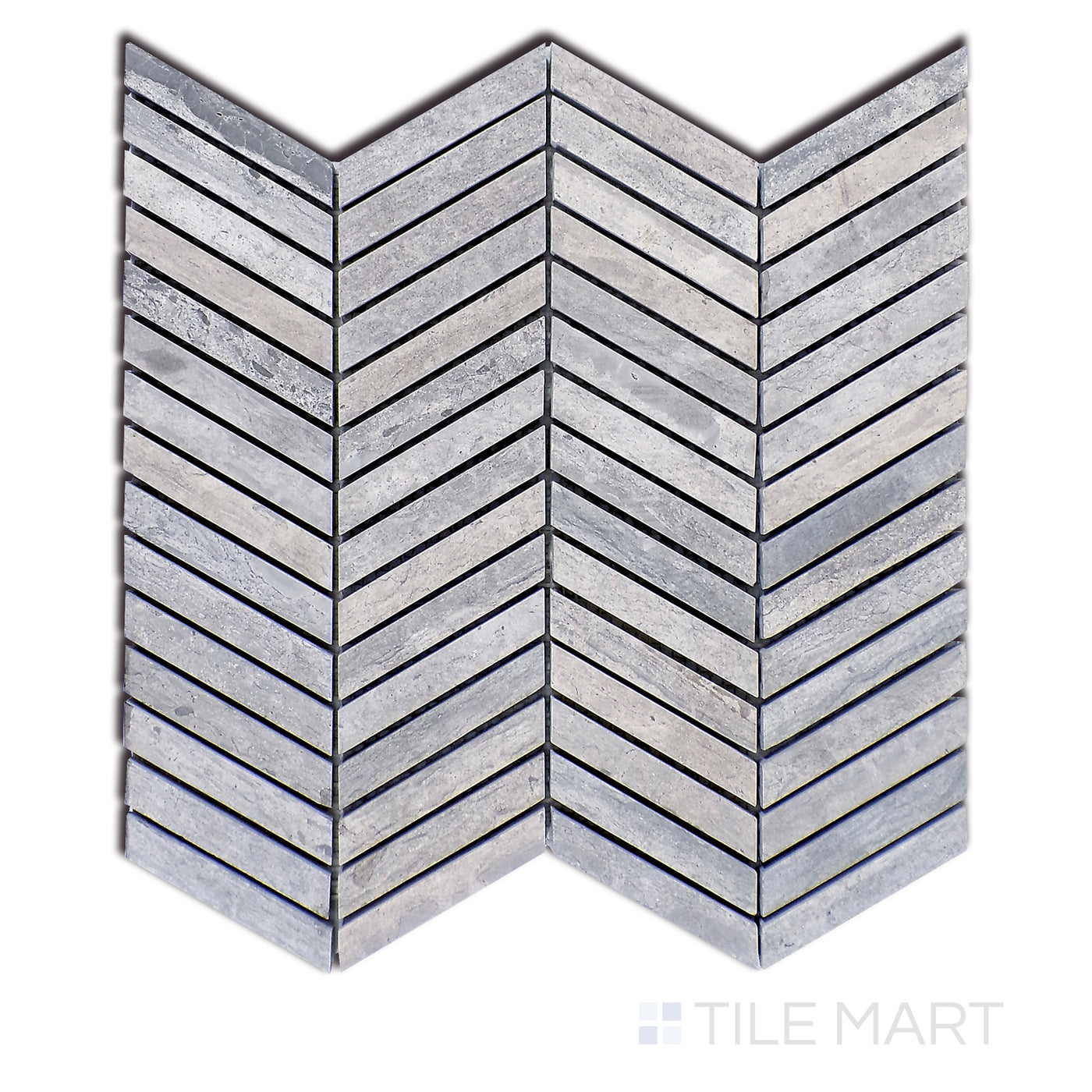 Sto-Re 5/8X3 Chevron Marble Mosaic 10.5X10 Wooden Blue Polished