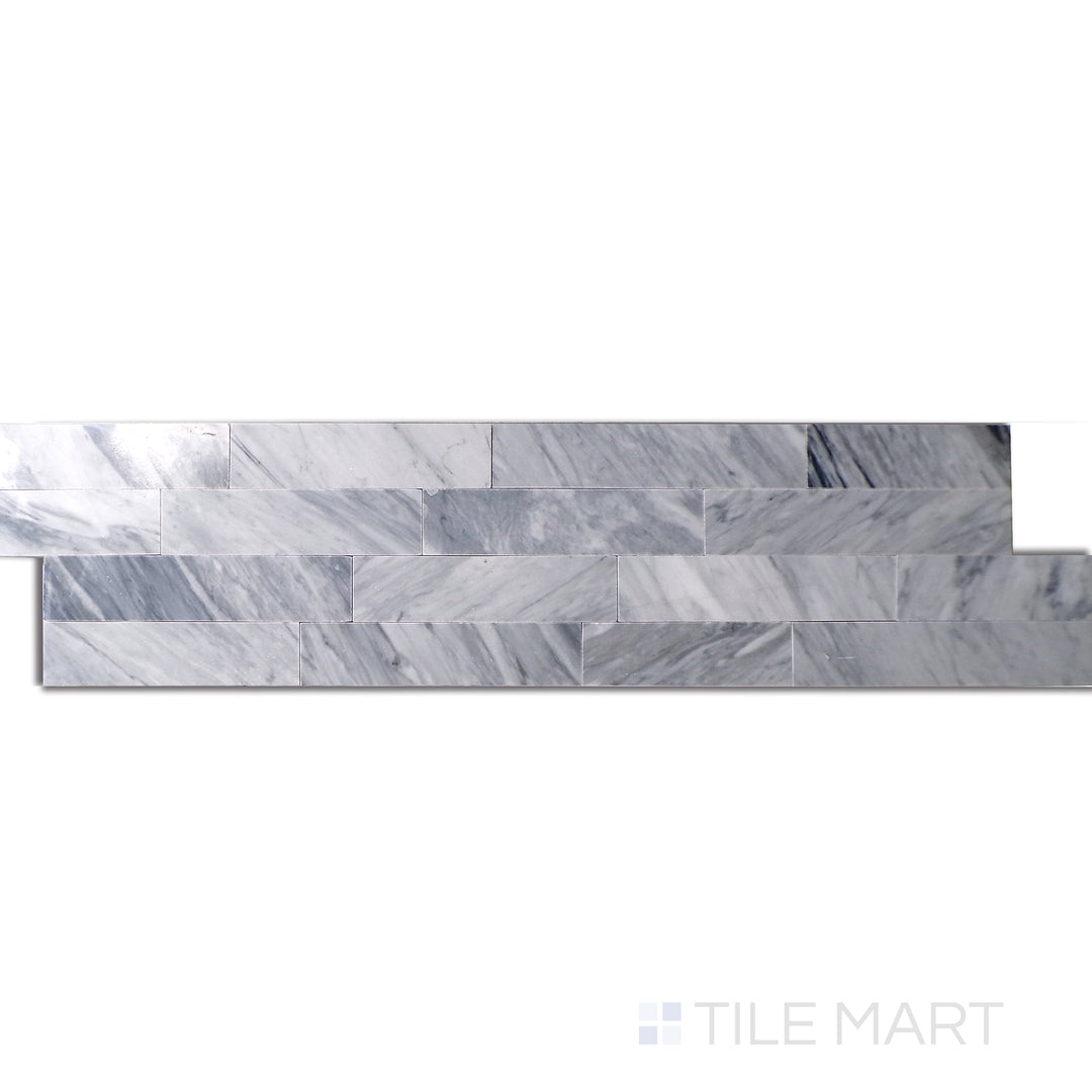 Flat lay of Sto-Re Bardiglio Culture Pattern Polished Marble Mosaic, featuring deep grey Bardiglio marble with an artistic pattern and a polished surface.