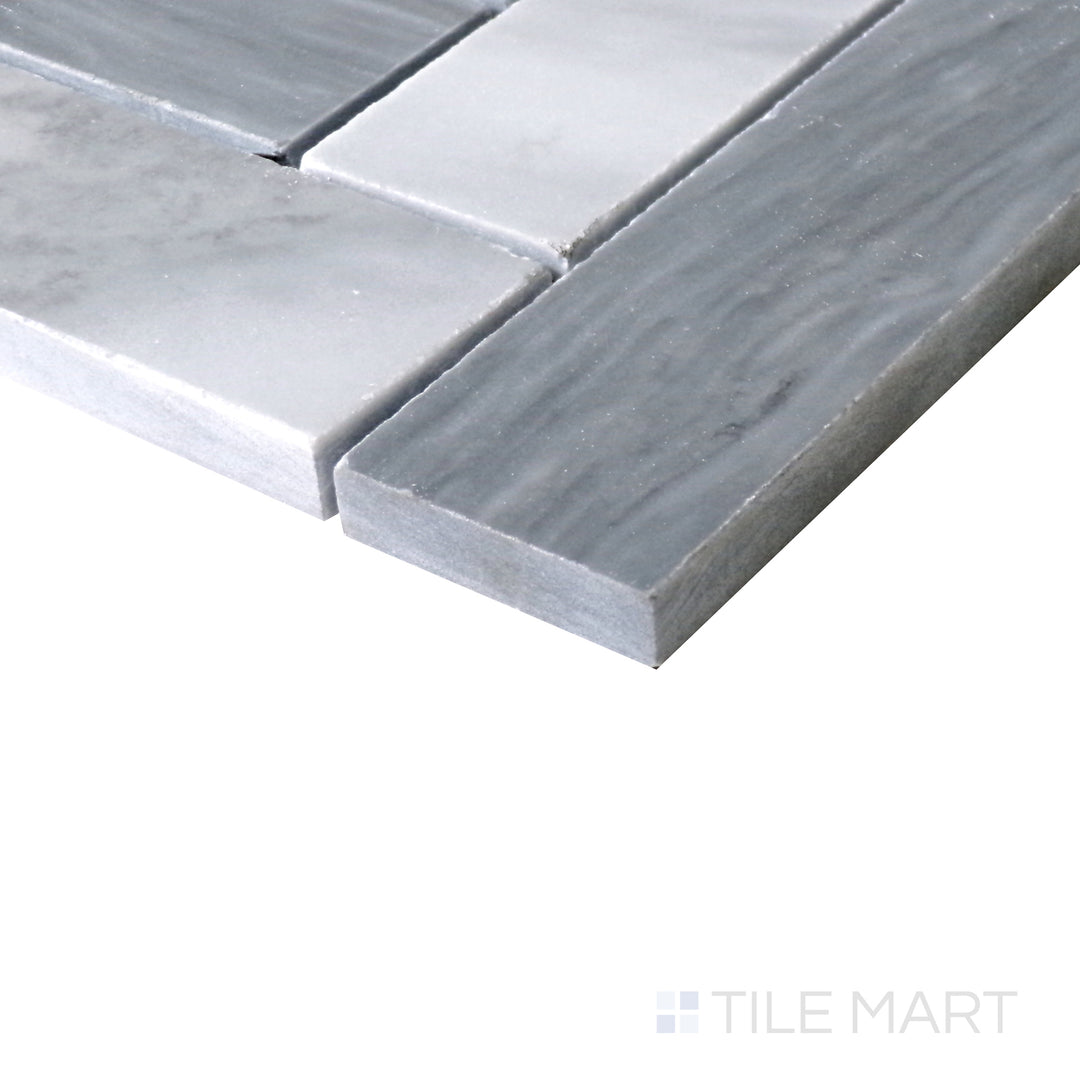 Sto-Re 1-1/2X9 Herringbone Bardiglio Polished Mosaic