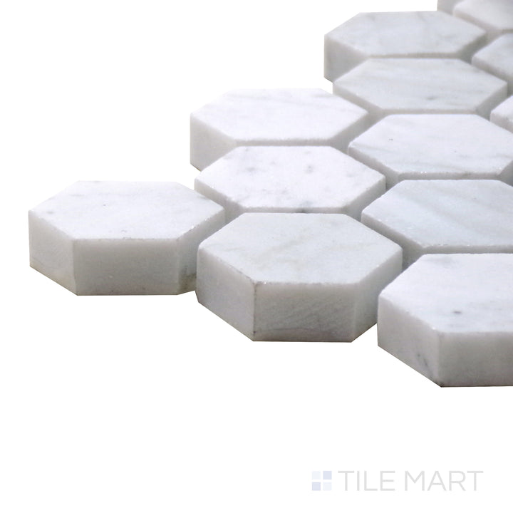 Sto-Re 1-1/8" Hexagon Marble Mosaic 12X12 Carrara Polished