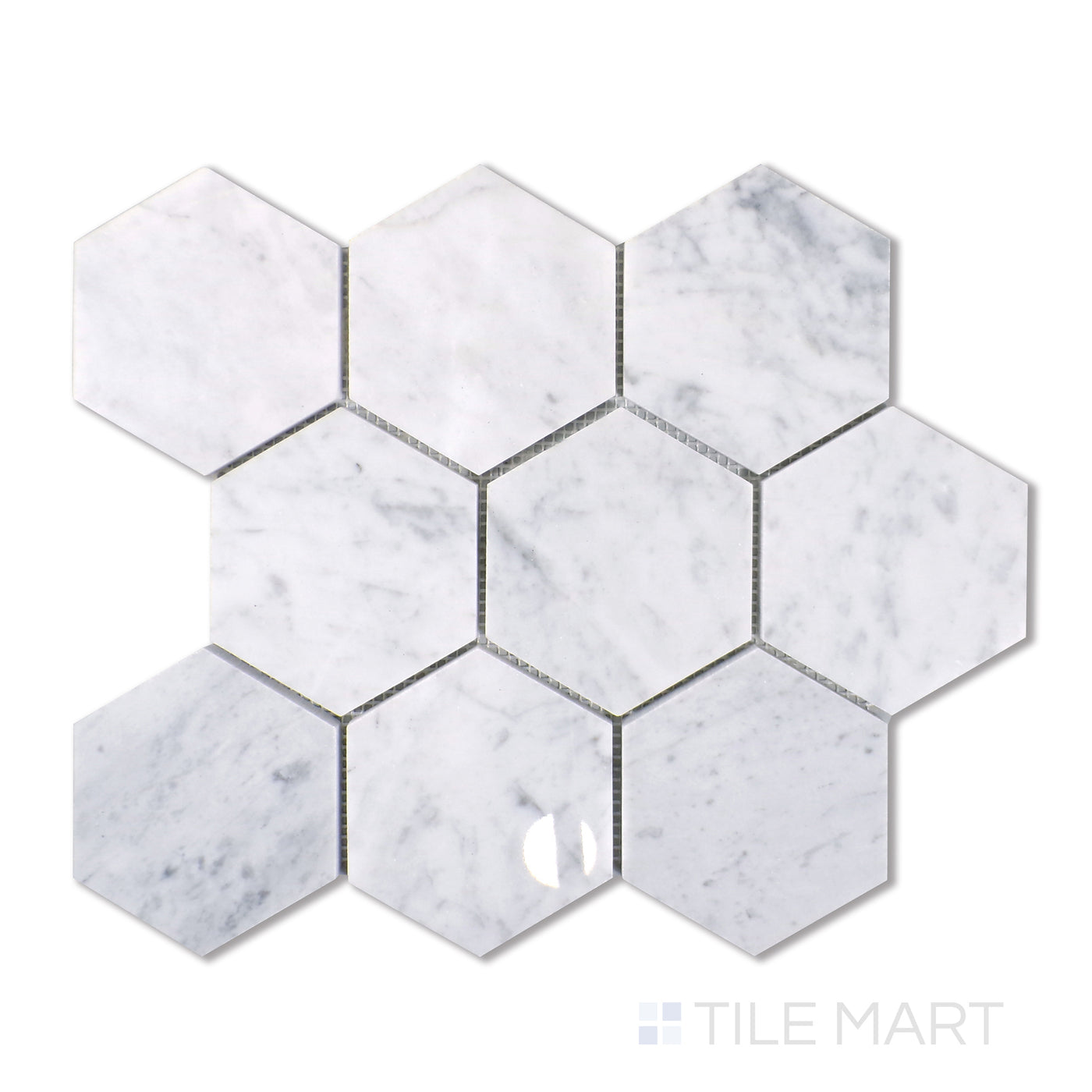 Sto-Re 4X4 Hexagon Marble Mosaic 11X11 Carrara Polished