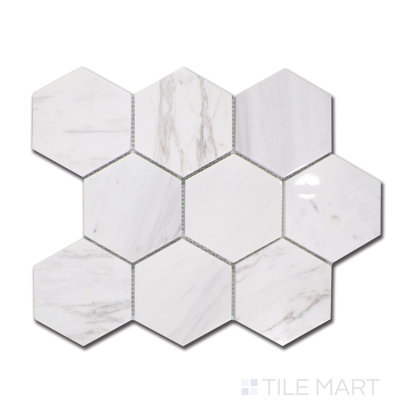 Sto-Re 4X4 Hexagon Marble Mosaic 11X11 Volakas Polished