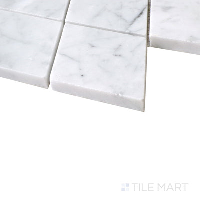 Sto-Re 2-3/4X4 Rhomboid Marble Mosaic 12X12 Carrara Polished