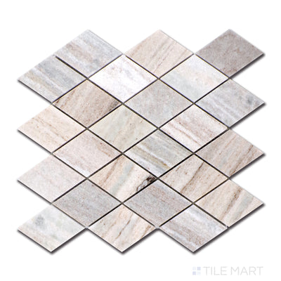Sto-Re 2-3/4X4 Rhomboid Marble Mosaic 12X12 Ocean White Polished