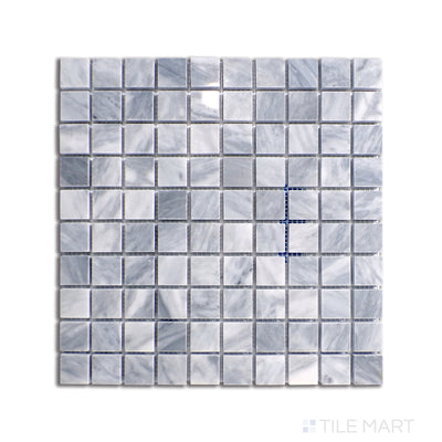 Sto-Re 1-1/8X1-1/8 Square Marble Mosaic 12X12 Bardiglio Polished