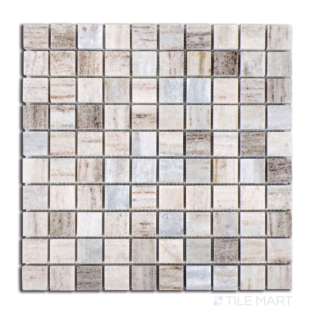 Sto-Re 1-1/8X1-1/8 Square Marble Mosaic 12X12 Ocean White Polished