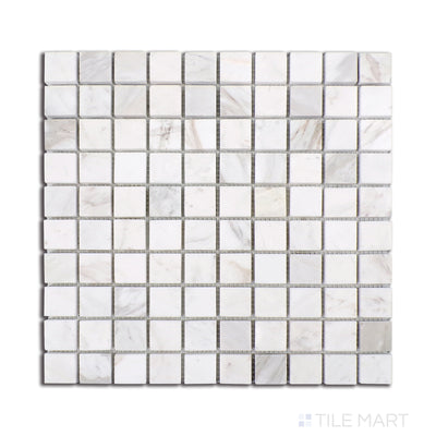 Sto-Re 1-1/8X1-1/8 Square Marble Mosaic 12X12 Volakas Polished