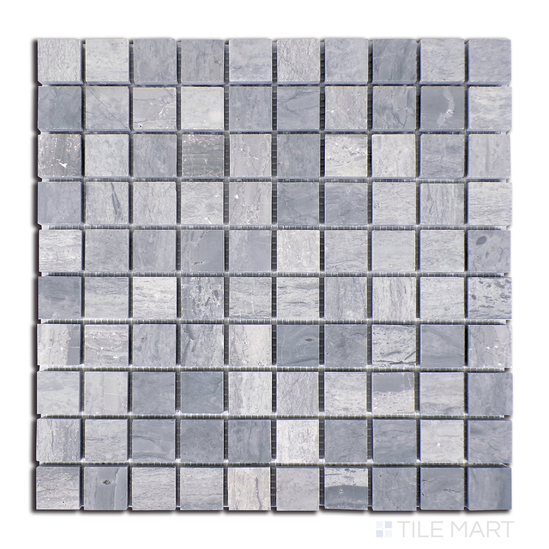 Sto-Re 1-1/8X1-1/8 Square Marble Mosaic 12X12 Wooden Blue Polished