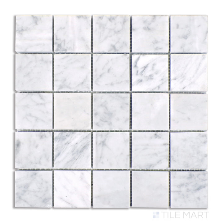 Sto-Re 2-1/4X2-1/4 Square Marble Mosaic 12X12 Carrara Polished