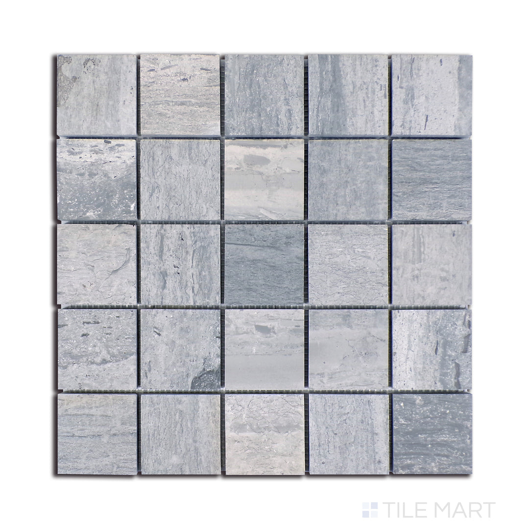 Sto-Re 2-1/4X2-1/4 Square Marble Mosaic 12X12 Wooden Blue Polished
