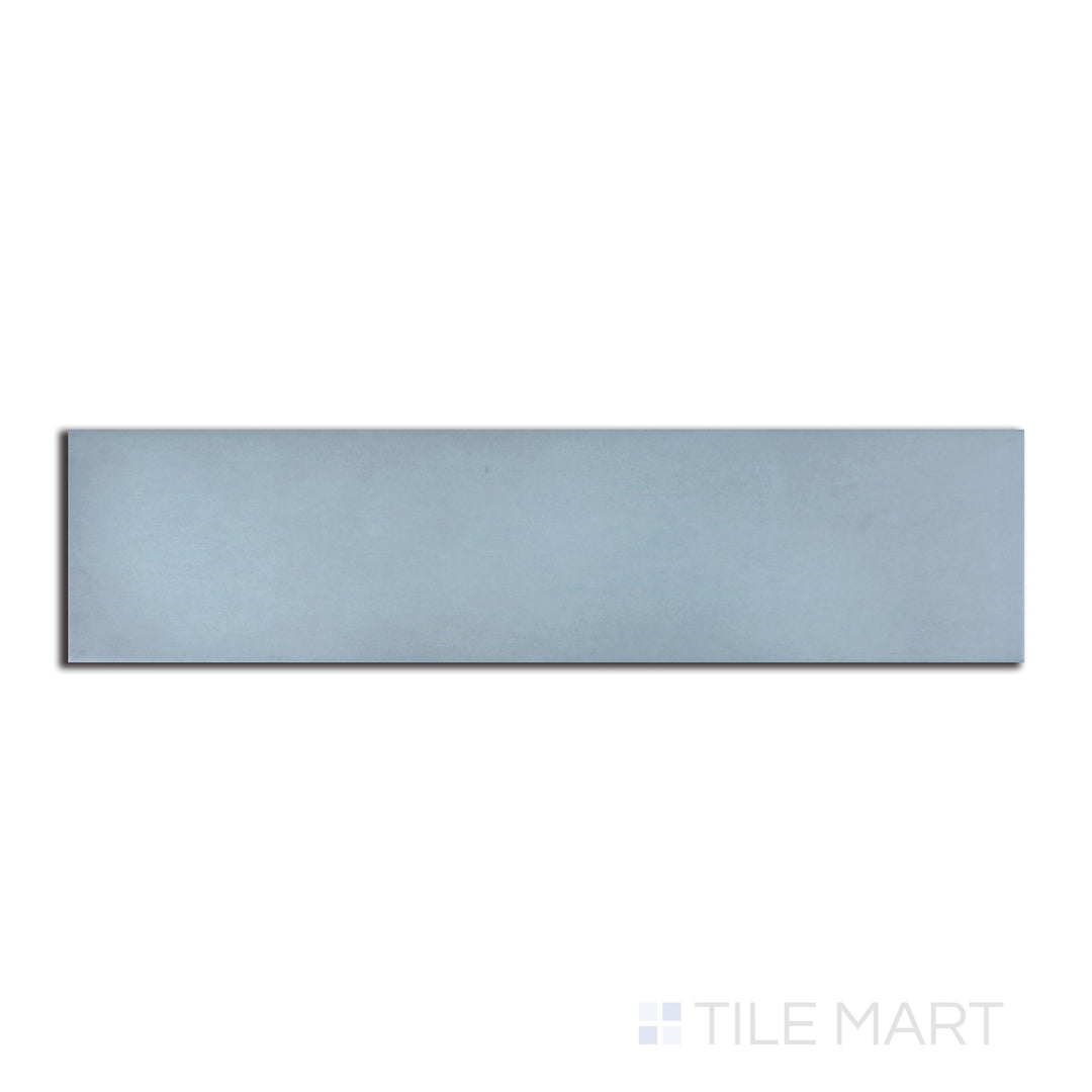 Aerial perspective of Stromboli Bahia Blue 3.5x14.5 matte porcelain tile, offering a deep oceanic blue tone with a contemporary flair.