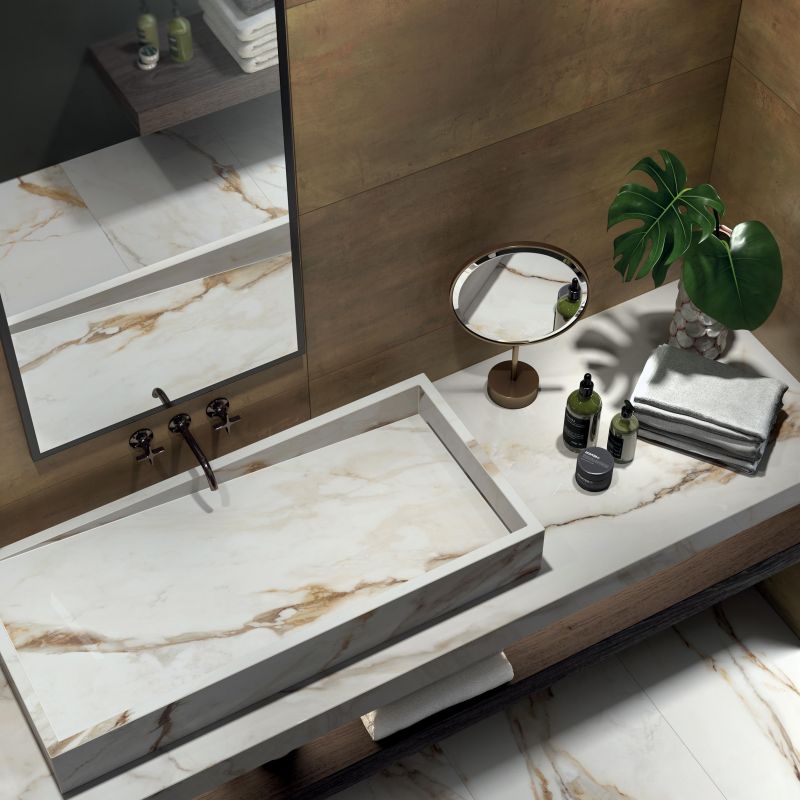 A refined and elegant space featuring Supreme Evo Antique White 24X48 Polished Porcelain, radiating sophistication with its pristine, high-gloss finish.