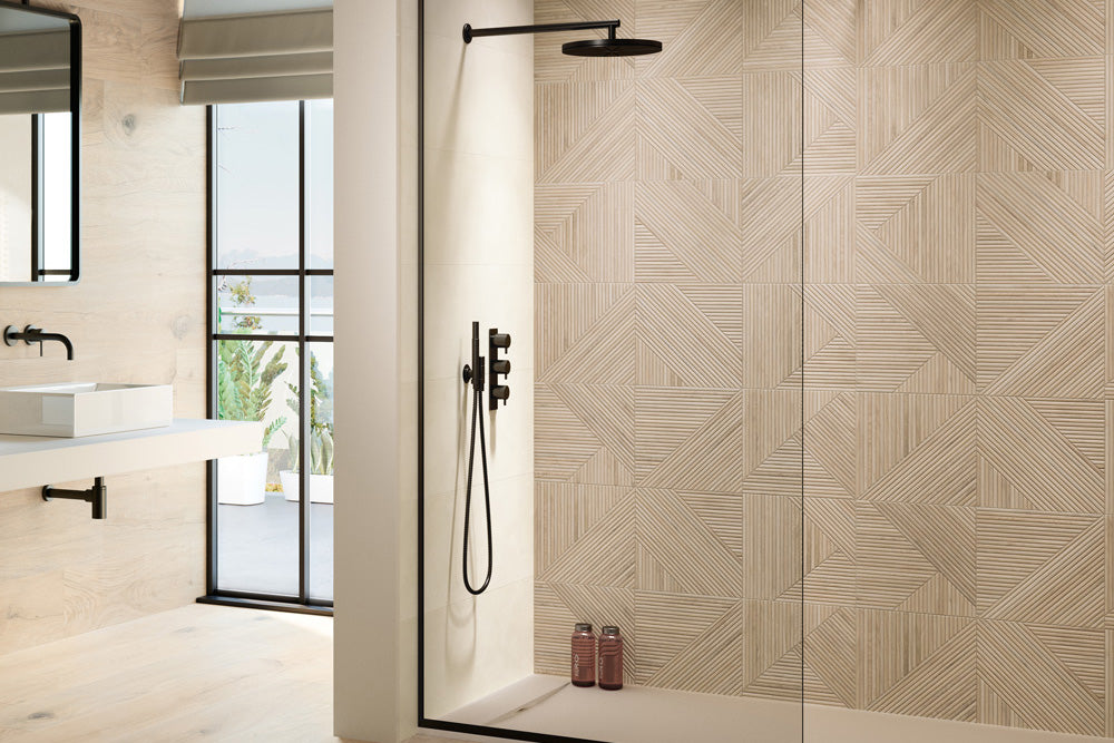 A bold and dramatic ambiance showcasing Supreme Evo Noir Laurent 24X48 Polished Porcelain, exuding luxurious depth with its rich black surface and striking veining.