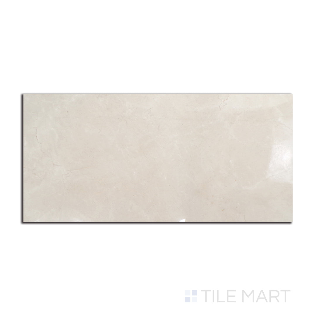 Top-down view of Tele Di Marmo Reloaded Marfil 24X48 matte porcelain tile, featuring warm beige hues with delicate veining for a sophisticated touch.