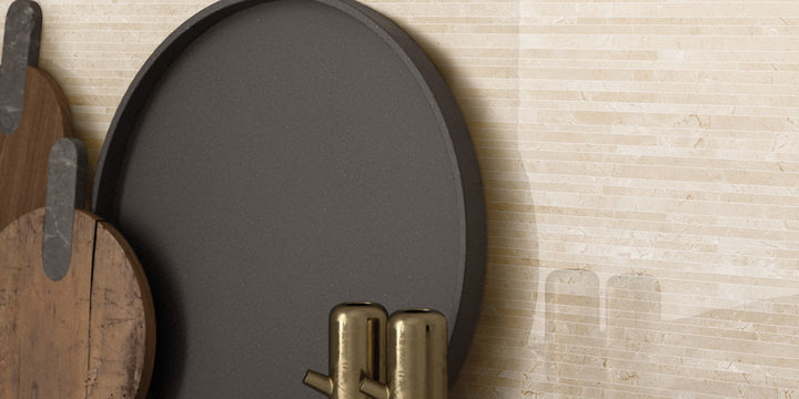 A warm and inviting atmosphere enhanced by Tele Di Marmo Reloaded Marfil 24X48 Polished Porcelain, delivering a sophisticated beige marble aesthetic with a radiant polish.