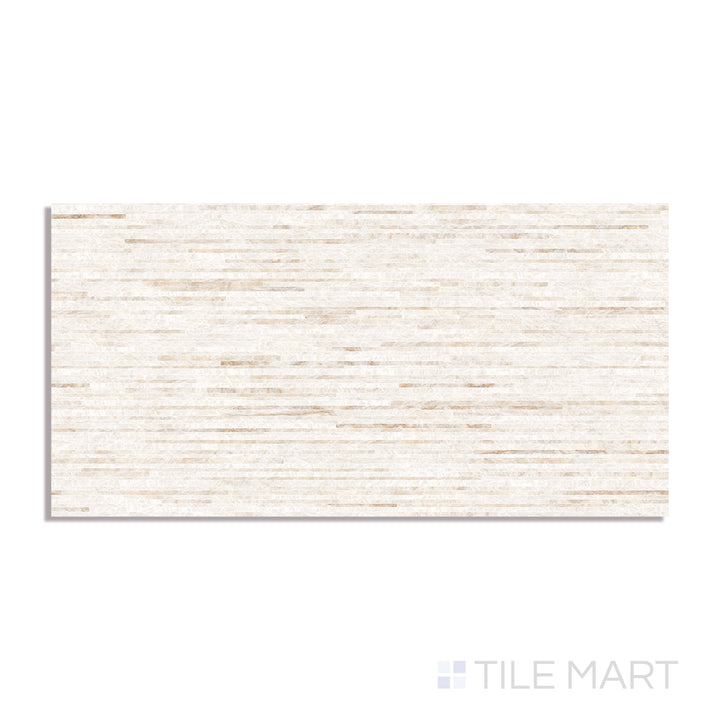 Overhead shot of Tele Di Marmo Reloaded Quarzo 24X48 polished porcelain tile, a sophisticated quartz-like tile with rich shading and depth.