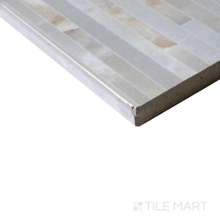 Diagonal shot of Tele Di Marmo Reloaded Onice Klmt 24x48 polished porcelain tile, highlighting its striking onyx patterns, deep color variations, and luxurious glossy finish.  