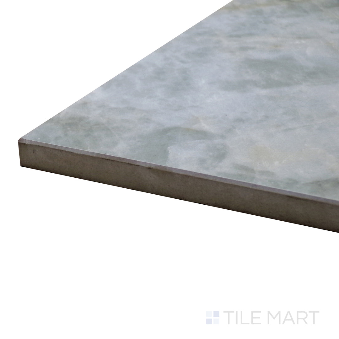 Corner shot of Tele Di Marmo Revolution Patagonia 24X48 Matte Porcelain Tile, featuring its intricate natural stone patterns with a smooth matte finish.