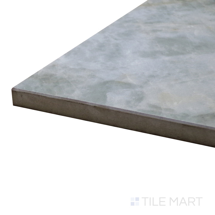 Corner shot of Tele Di Marmo Revolution Patagonia 24X48 Matte Porcelain Tile, featuring its intricate natural stone patterns with a smooth matte finish.