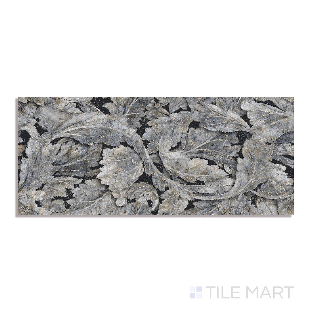 Overhead shot of Tele Di Marmo Revolution Patagonia 24X48 polished porcelain, reflecting the beauty of natural rock formations with a glossy sheen.