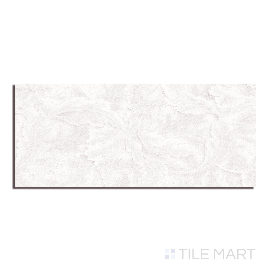 Flat-lay image of Tele Di Marmo Revolution Thassos 24X48 polished porcelain, capturing the crisp purity of white marble in a polished finish.