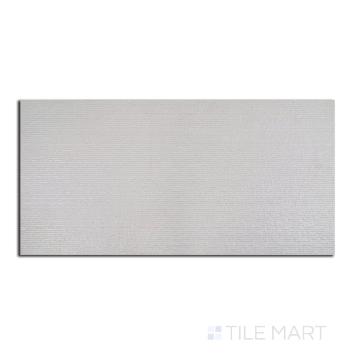 Overhead shot of Urban Living Pearl 12X24 chiseled porcelain, with a delicate off-white tone and rugged edges for a handcrafted appearance.