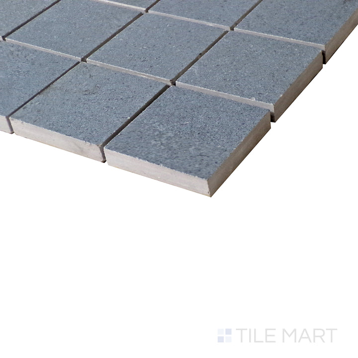 Angled shot of Urban Living Coastal 2" Square matte porcelain mosaic, featuring a structured square format, neutral coastal hues, and a refined matte surface.  