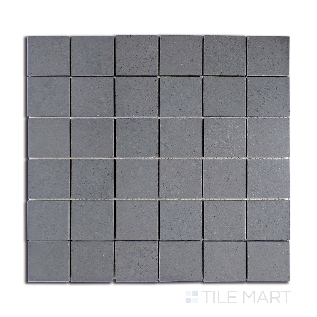 Top-down shot of Urban Living Titanium 2" Square Matte Porcelain Mosaic, a sleek metallic-inspired gray tile mosaic with a contemporary matte finish.