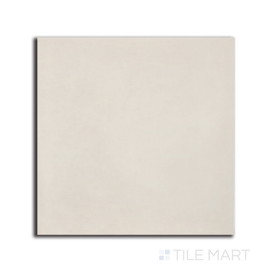 Top-down view of Village Mushroom 5X5 glossy ceramic tile, a soft beige shade with a glossy surface that complements classic and modern interiors.