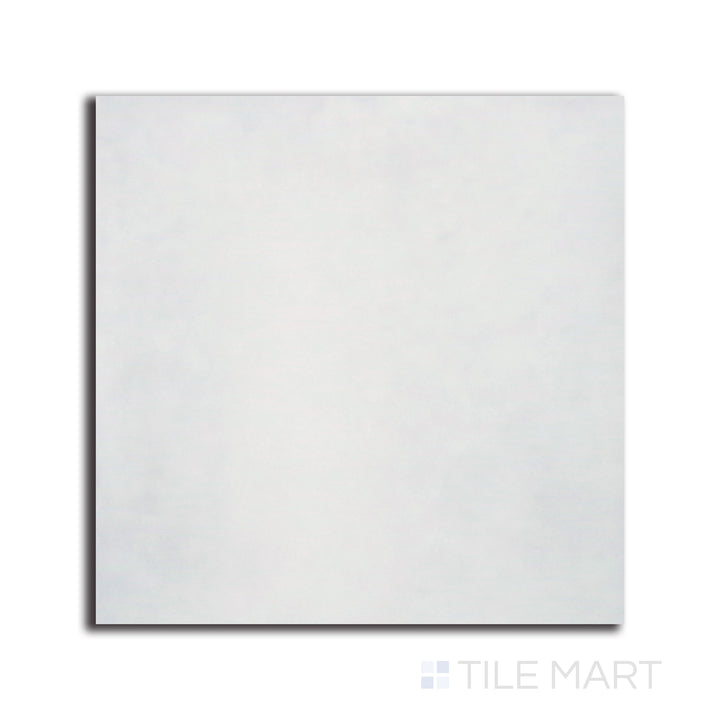 Overhead shot of Village Silver Mist 5X5 glossy ceramic tile, featuring a cool gray hue with a high-shine finish that adds brightness to any space.