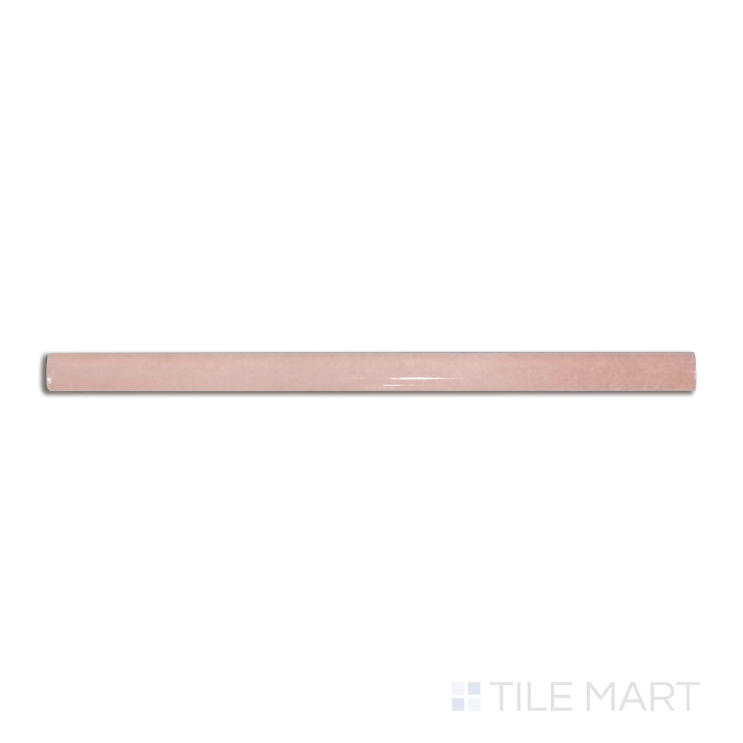 Overhead shot of Village Rose Gold 0.5X8 glossy ceramic jolly, a delicate rose-tinted ceramic trim with a high-gloss finish for a sophisticated look.