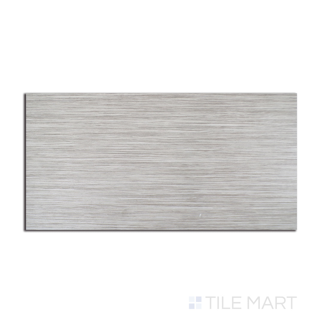 Top-down view of Wooow Linen Biscuit 12X24 matte porcelain tile, featuring a warm beige fabric-inspired texture with a soft matte surface for a cozy, natural look.