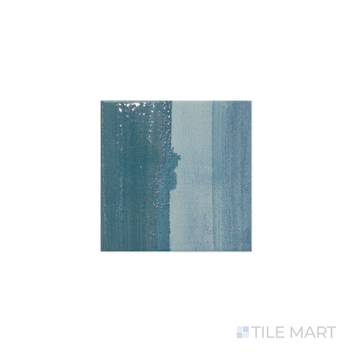 A detailed close-up of Maritima Turquoise 6x6 matte porcelain tile showcases its soft texture and vibrant turquoise color, bringing a fresh, coastal feel.