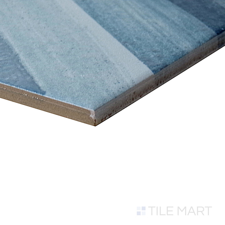 Diagonal view of Maritima Sky 6x6 matte porcelain tile, showcasing its soft sky blue tone, elegant matte finish, and classic square design.  